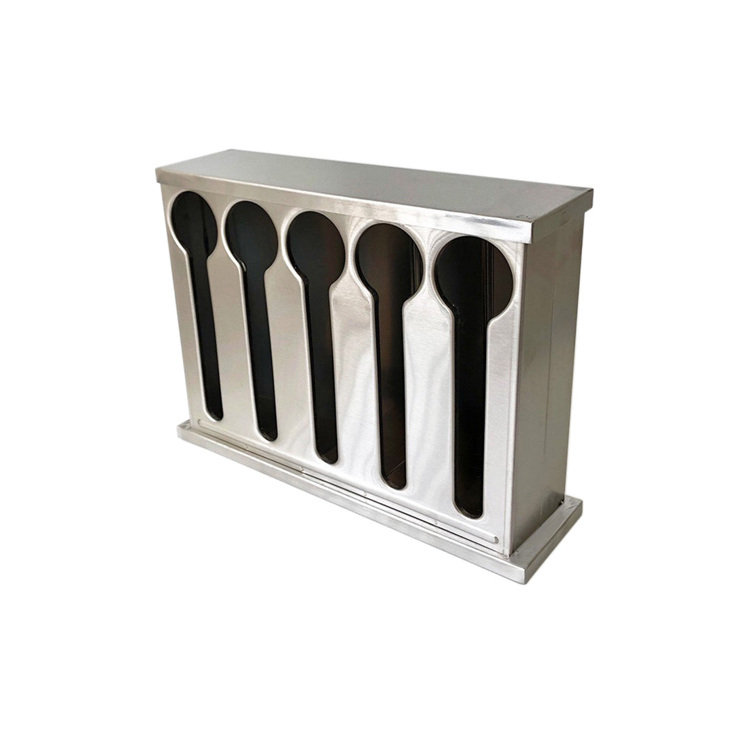 Soga Stainless Steel Buffet Restaurant Spoon Utensil Holder Storage Rack 5 Holes