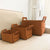 2X Small Coffee Foldable Felt Storage Portable Collapsible Bag Home Office Foldable Organiser with Carry Handles