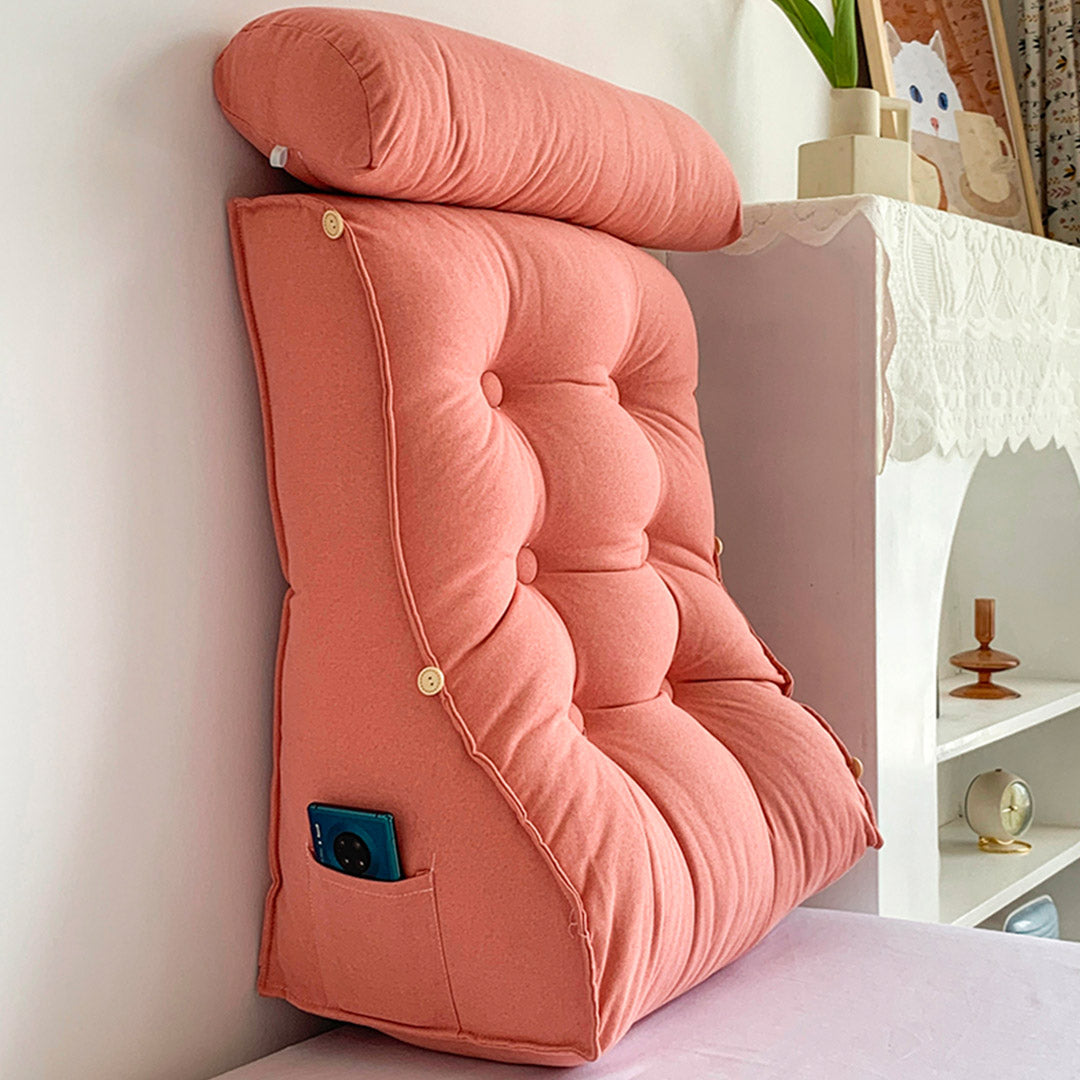 Soga 45cm Peach Triangular Wedge Lumbar Pillow Headboard Backrest Sofa Bed Cushion Home Decor