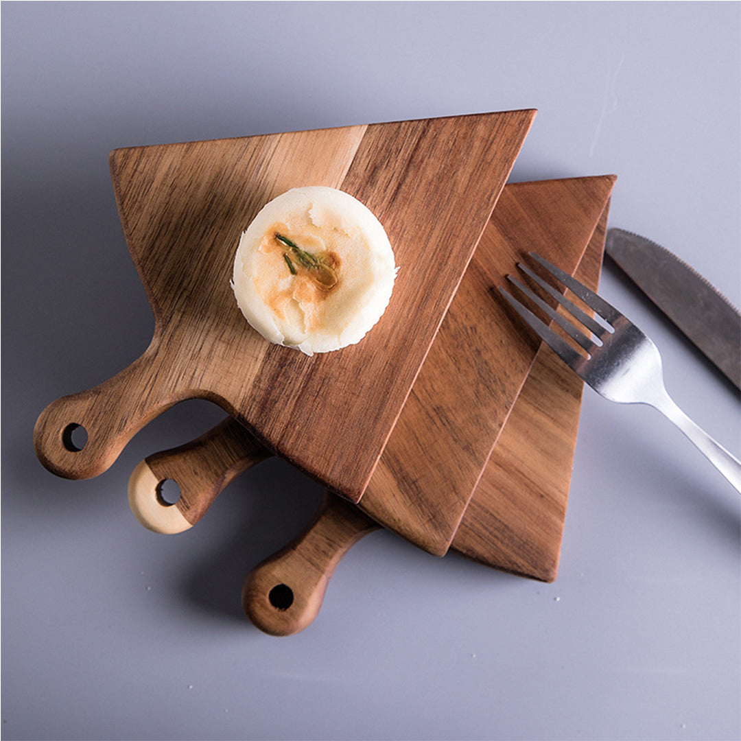 Soga 2 X 6 Pcs Brown Round Divisible Wood Pizza Server Food Plate Board Pizza Paddle Cutting Board Home Decor