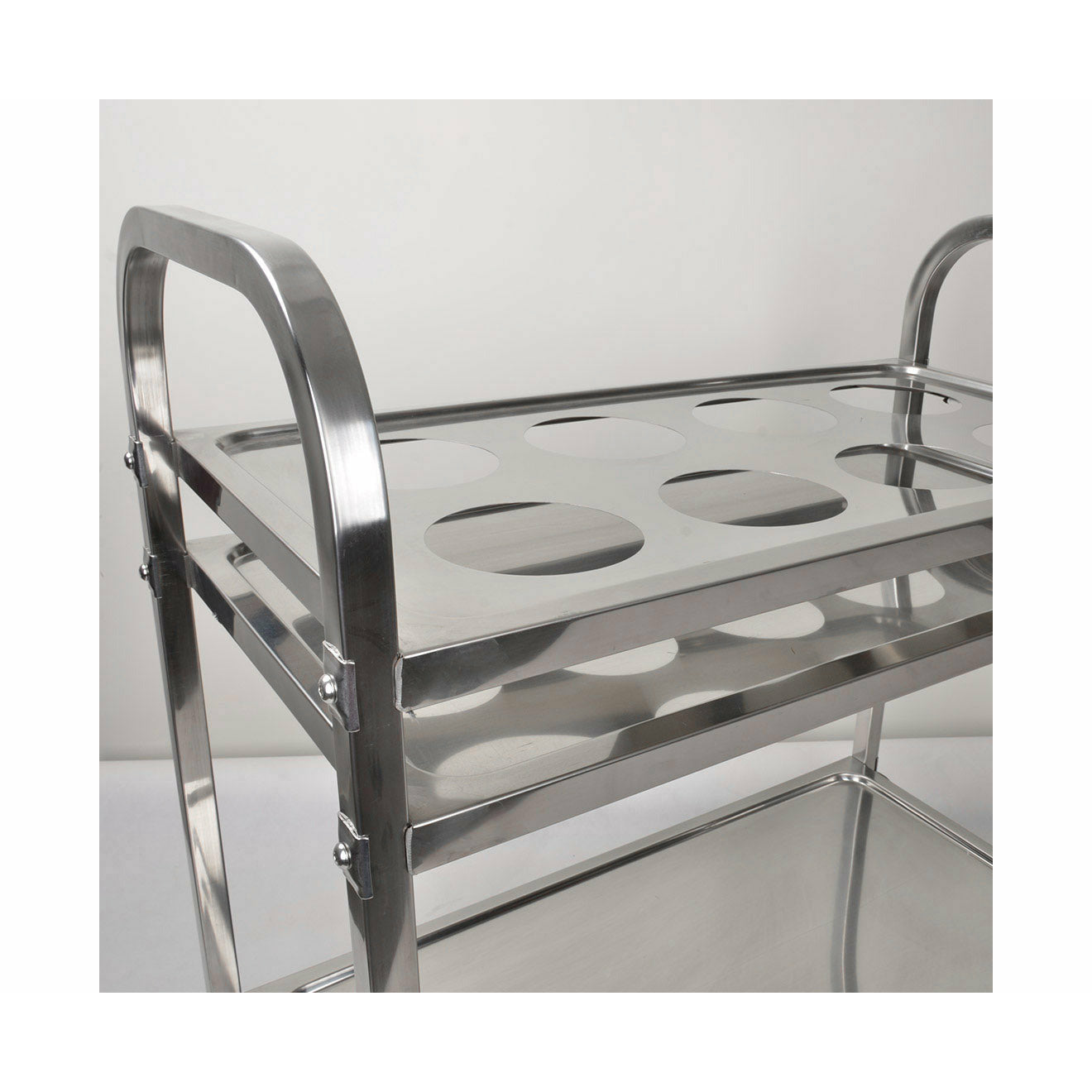 Soga 2 Tier Stainless Steel 8 Compartment Kitchen Seasoning Car Service Trolley Condiment Holder Cart Spice Bowl