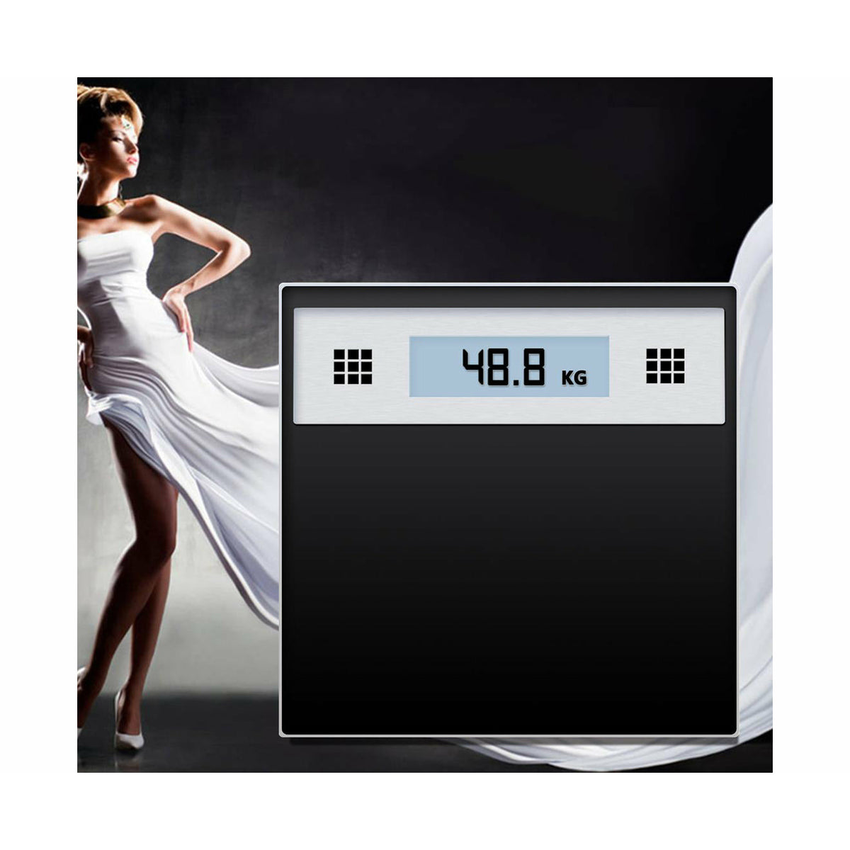 Soga 2 X 180kg Electronic Talking Scale Weight Fitness Glass Bathroom Scale Lcd Display Stainless