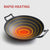 Soga 36 Cm Commercial Cast Iron Wok Fry Pan With Wooden Lid Fry Pan