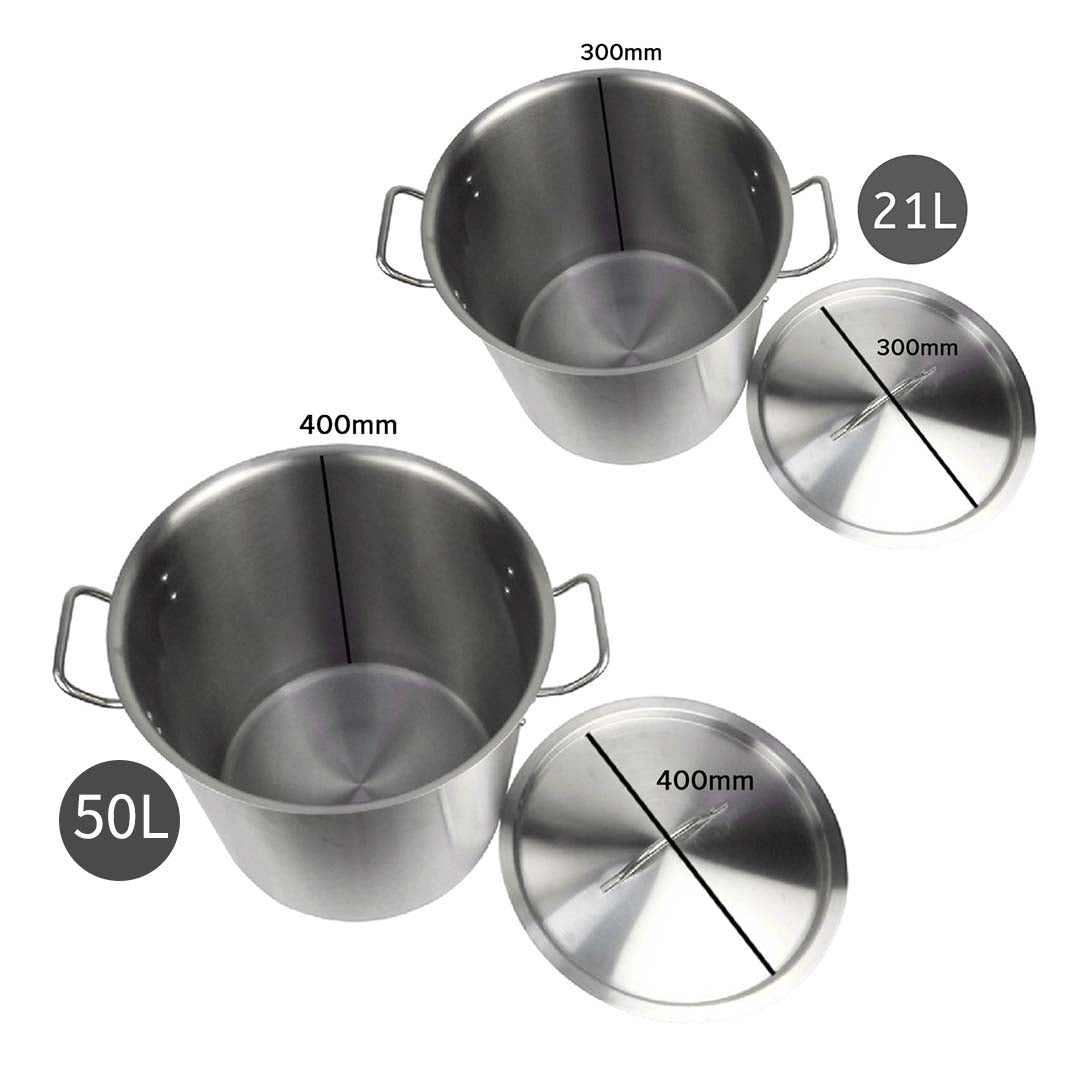 Soga Stock Pot 21 L 50 L Top Grade Thick Stainless Steel Stockpot 18/10