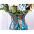 Soga 85cm Blue Glass Tall Floor Vase And 12pcs Dark Pink Artificial Fake Flower Set