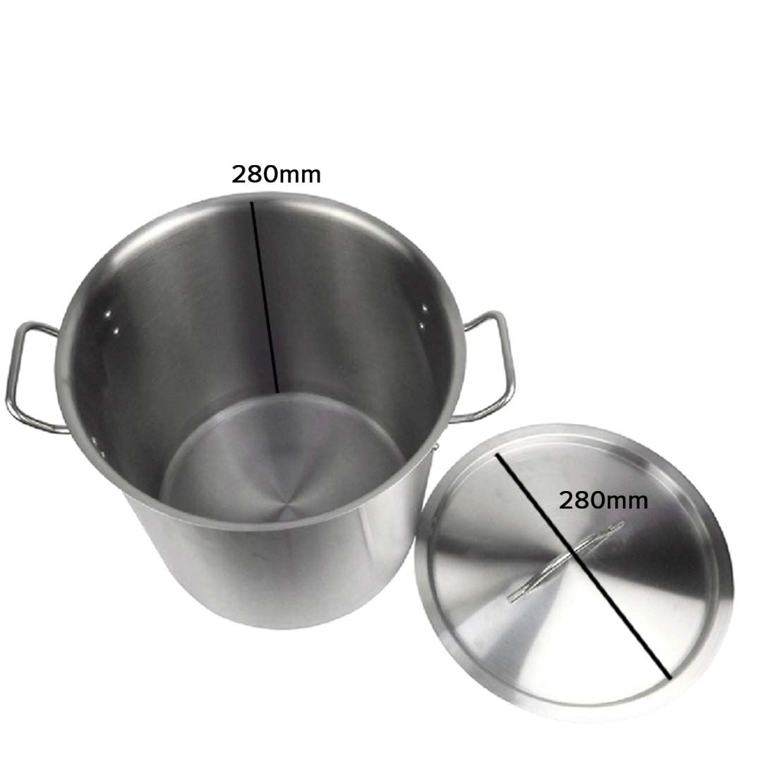 Soga Stock Pot 17 L Top Grade Thick Stainless Steel Stockpot 18/10 Without Lid