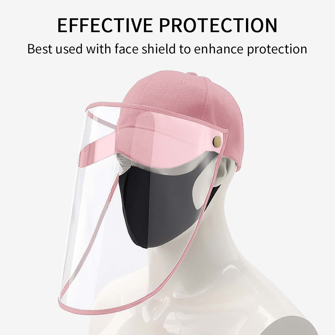 Outdoor Protection Hat Anti Fog Pollution Dust Protective Cap Full Face Hd Shield Cover Kids Pink