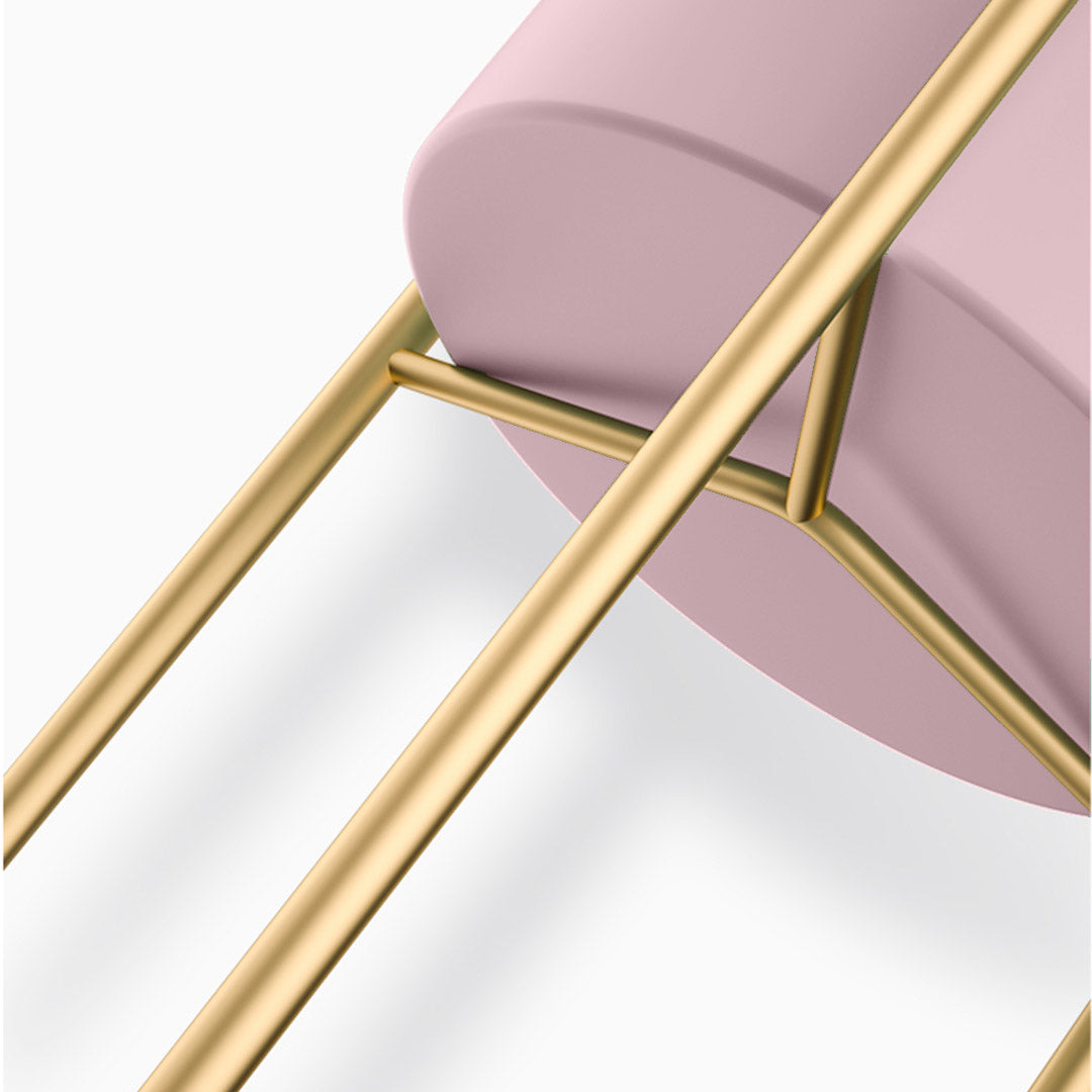 Soga 4 X 2 Layer 42cm Gold Metal Plant Stand With Pink Flower Pot Holder Corner Shelving Rack Indoor Display