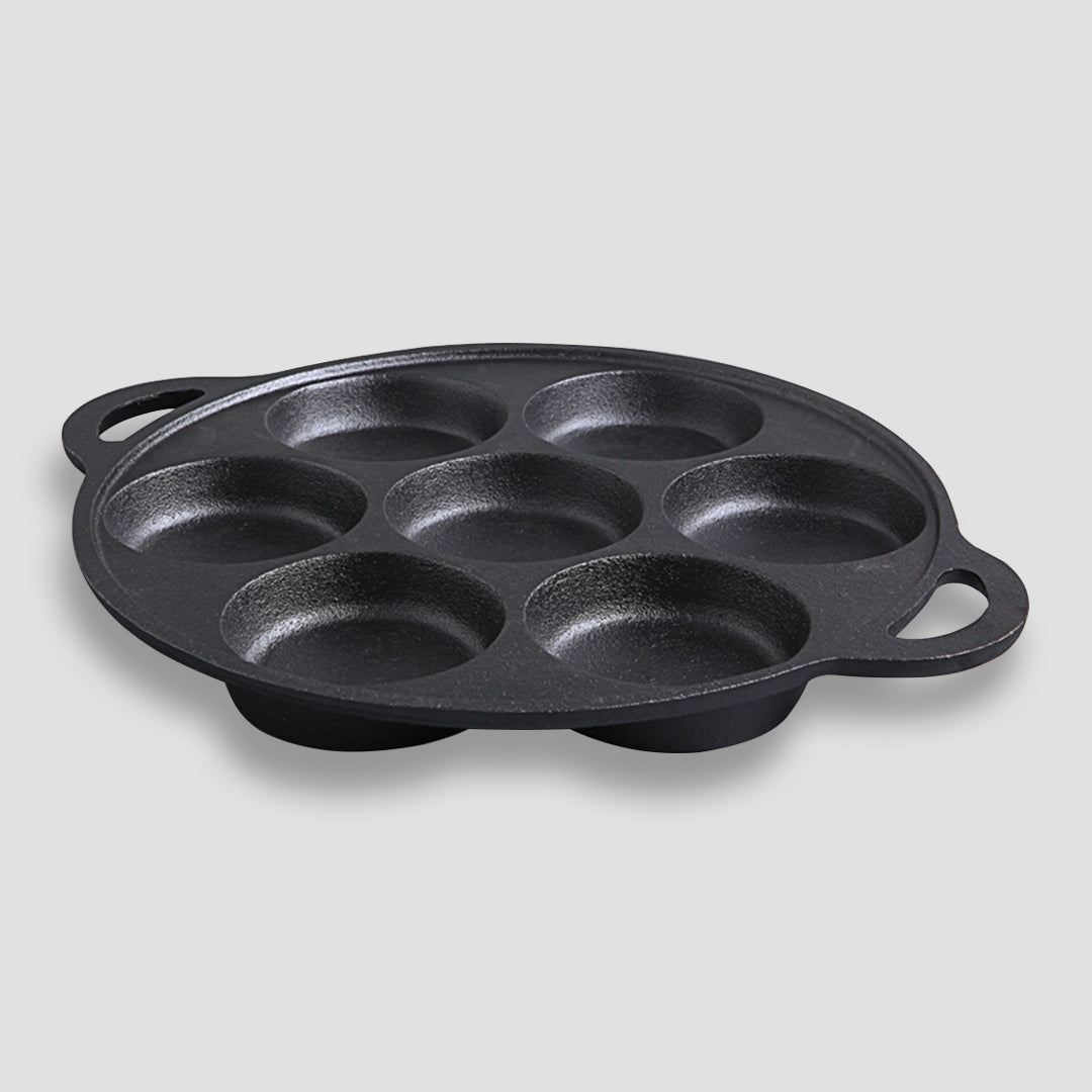 Soga 2 X 31.5cm Cast Iron Takoyaki Fry Pan Octopus Balls Maker 7 Hole Cavities Grill Mold