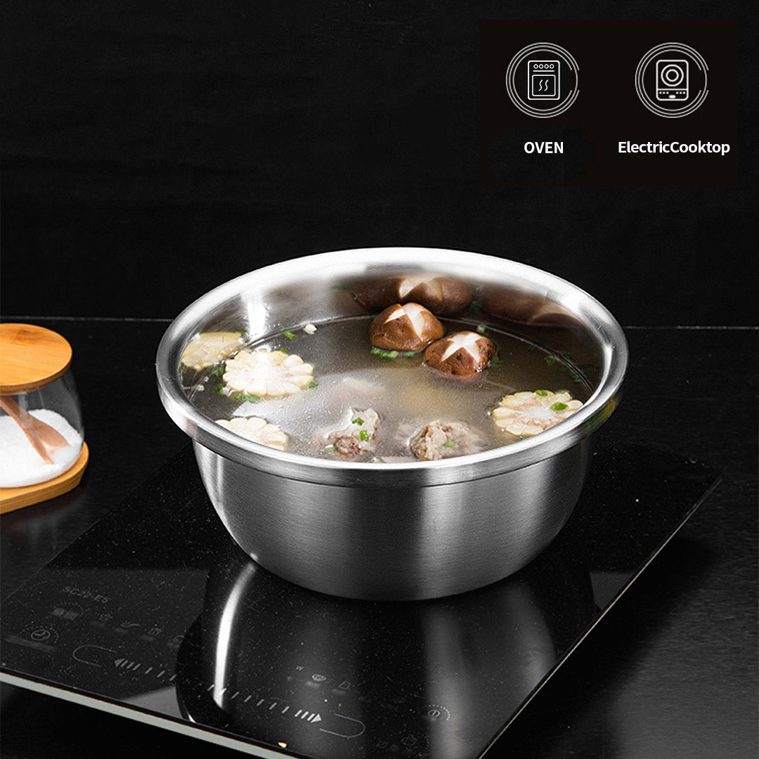 Soga 2 X 5 Pcs Deepen Polished Stainless Steel Stackable Baking Washing Mixing Bowls Set Food Storage Basin