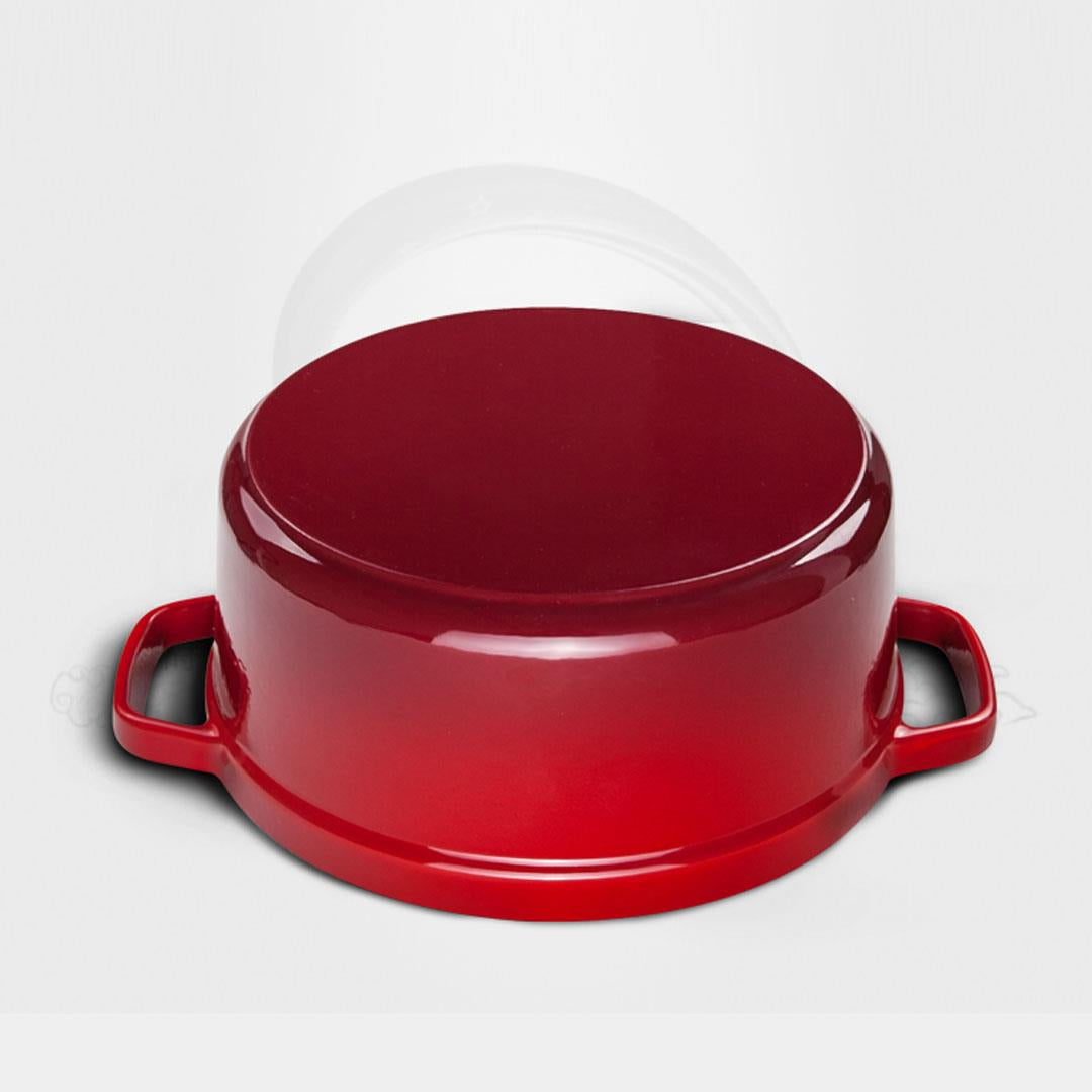 Soga Cast Iron 22cm Enamel Porcelain Stewpot Casserole Stew Cooking Pot With Lid 2.7 L Pink