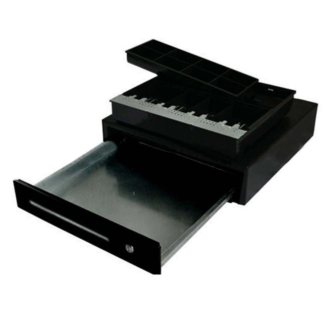 Soga 2 X Black Heavy Duty Cash Drawer Manual 4 Bills 8 Coins Cheque Slot Tray Pos 350