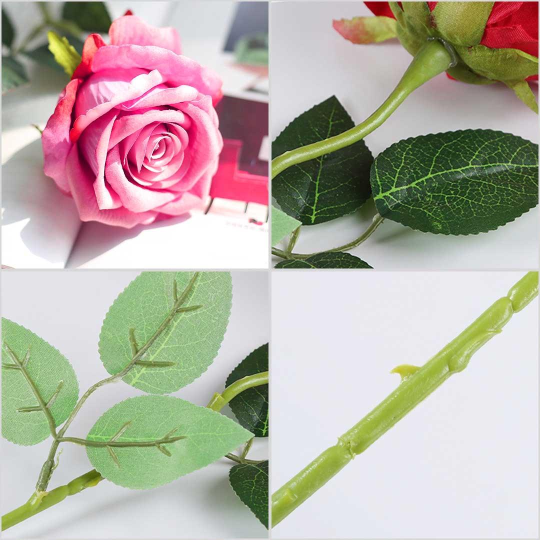 Soga 10pcs Artificial Silk Flower Fake Rose Bouquet Table Decor Pink