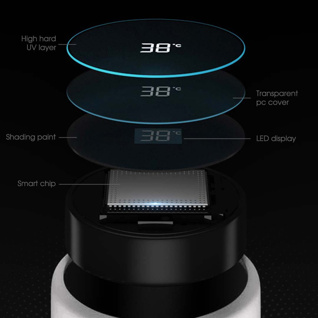 Soga 2 X 500 Ml Stainless Steel Smart Lcd Thermometer Display Bottle Vacuum Flask Thermos White