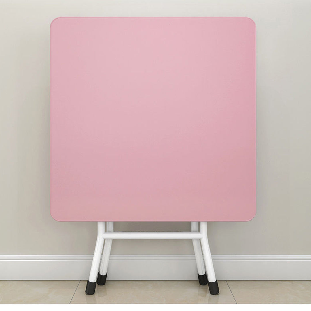 2X White Portable Square Table Standing Legs Foldable Furniture Home Decor