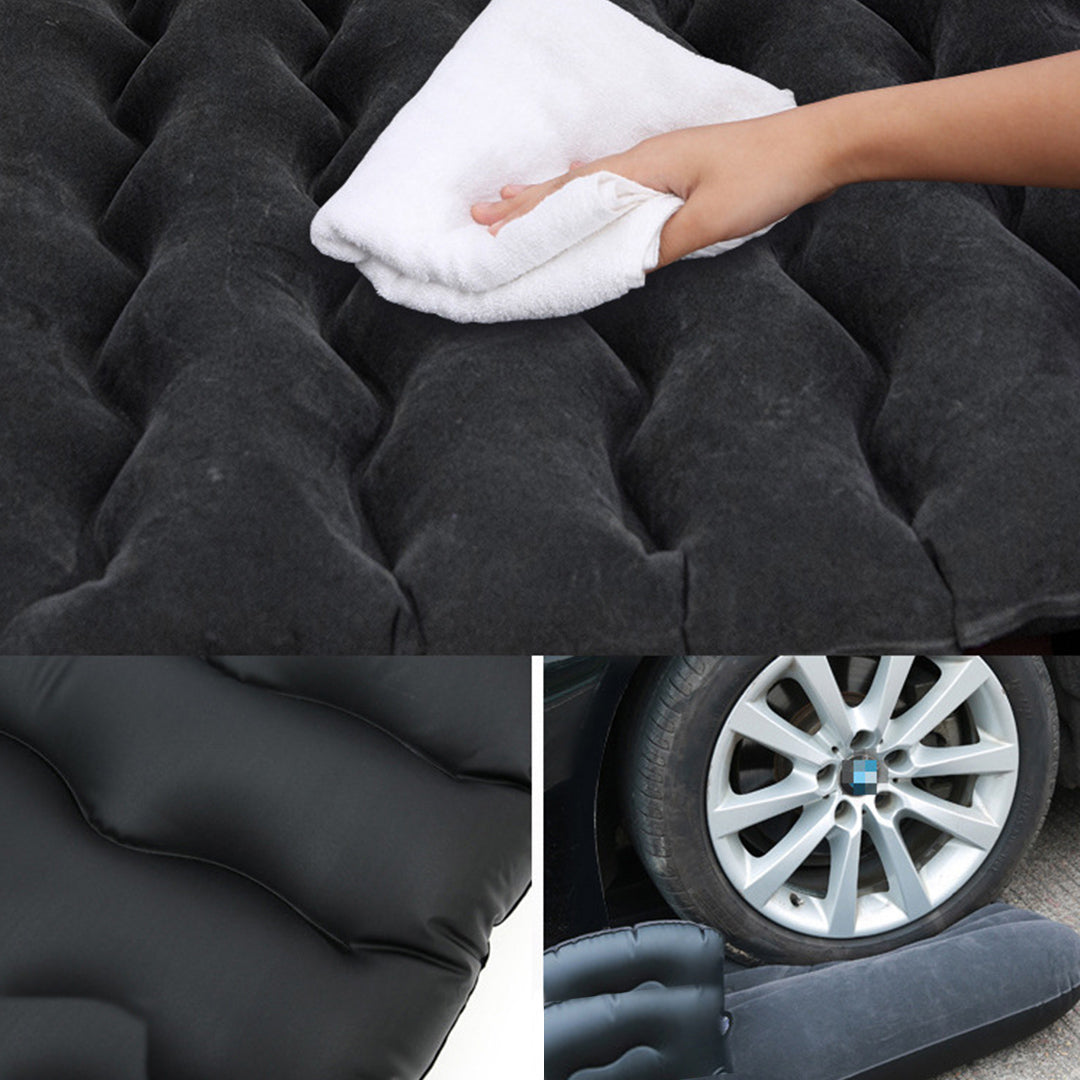 Black Ripple Inflatable Car Mattress Portable Camping Air Bed Travel Sleeping Kit Essentials