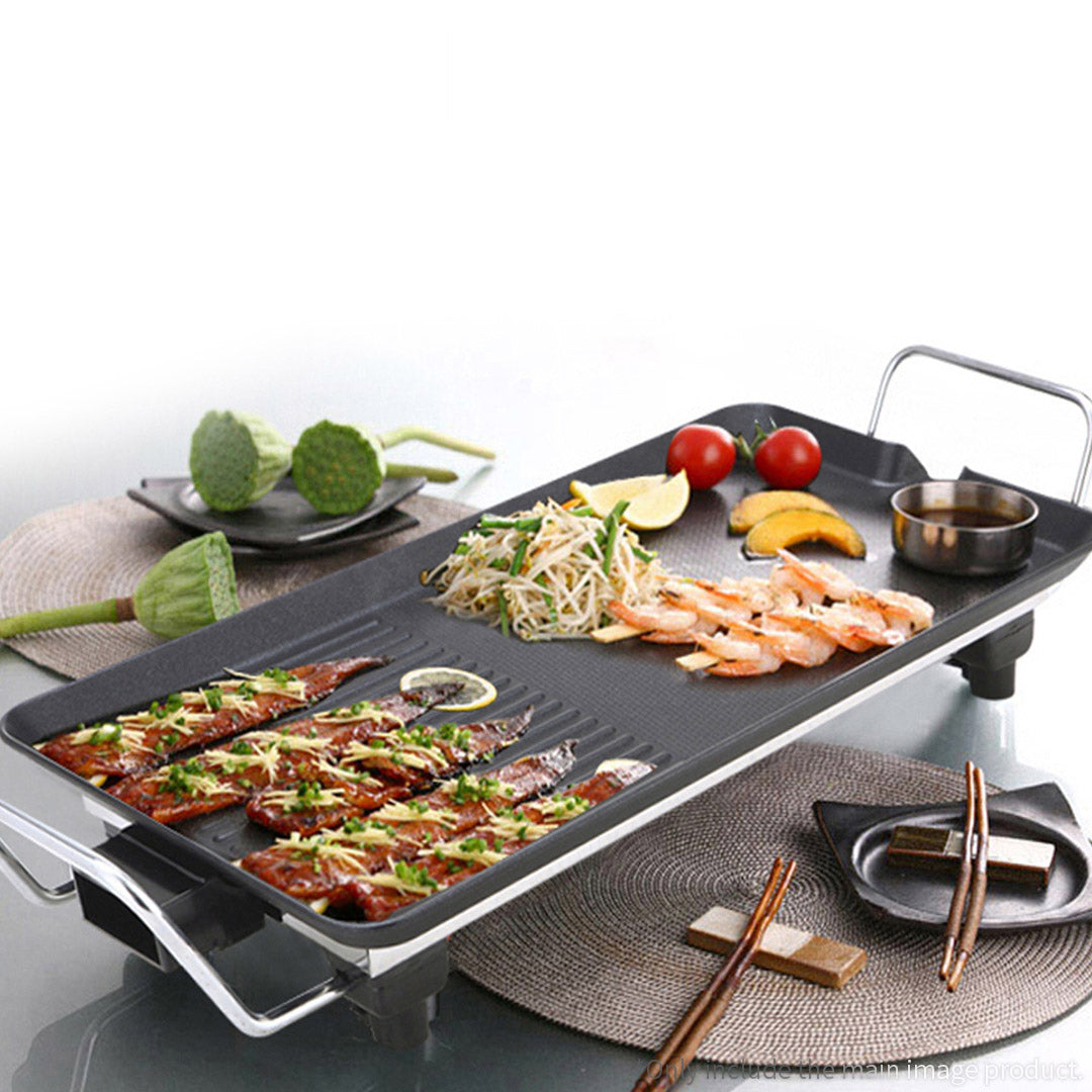 Soga 2 X 68cm Electric Bbq Grill Teppanyaki Plate Non Stick Surface Hot Plate Kitchen 6 8 Person