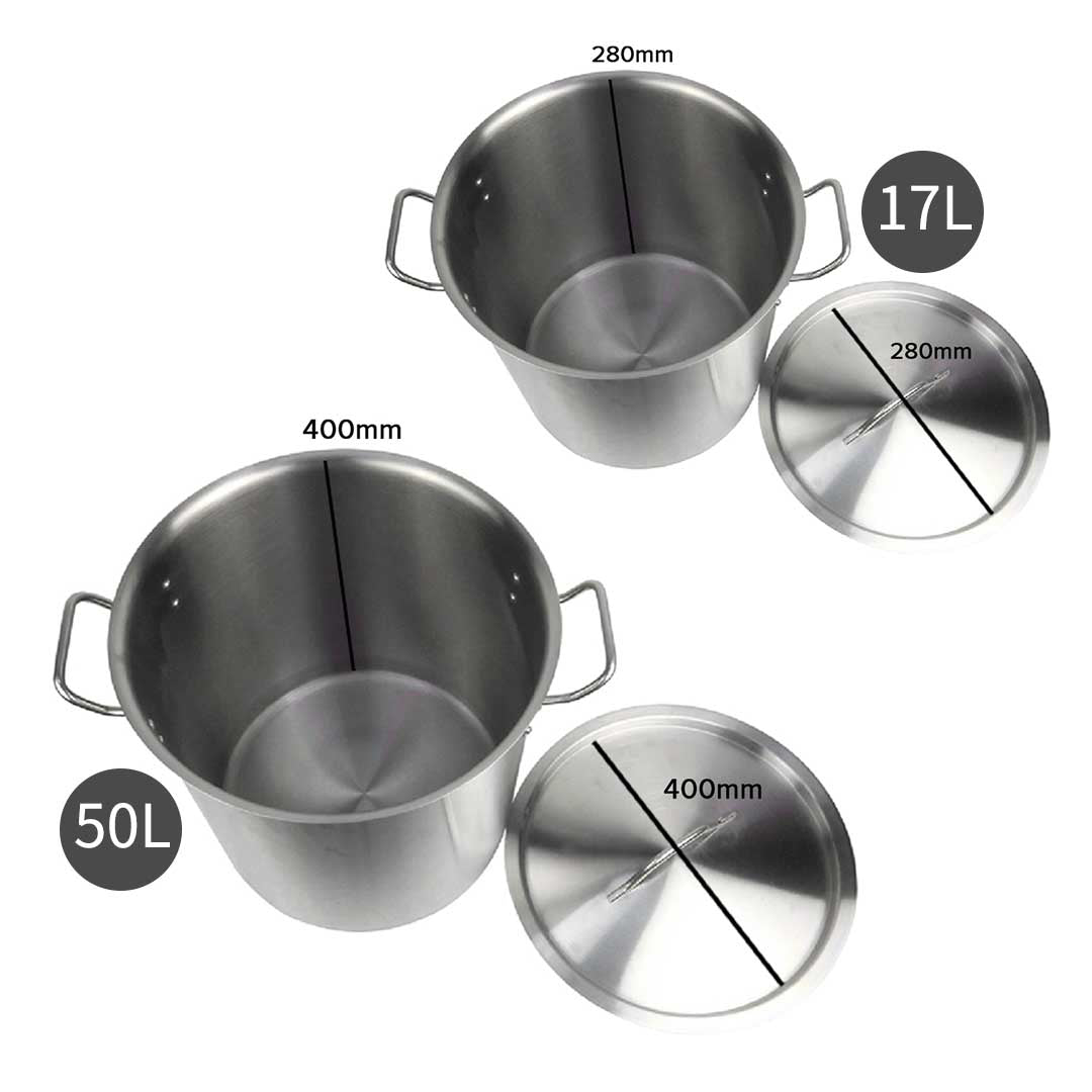 Soga Stock Pot 17 L 50 L Top Grade Thick Stainless Steel Stockpot 18/10
