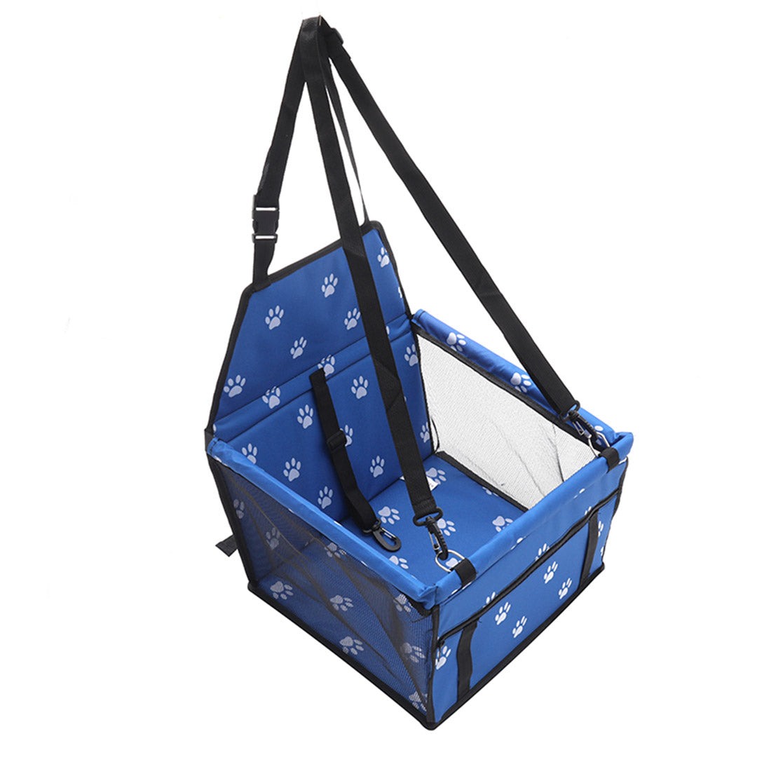 Soga Waterproof Pet Booster Car Seat Breathable Mesh Safety Travel Portable Dog Carrier Bag Blue