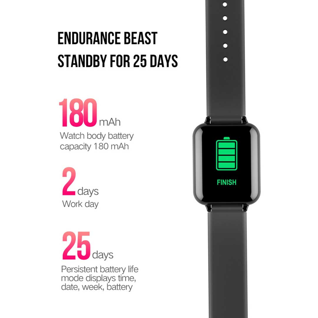 Soga Waterproof Fitness Smart Wrist Watch Heart Rate Monitor Tracker Black