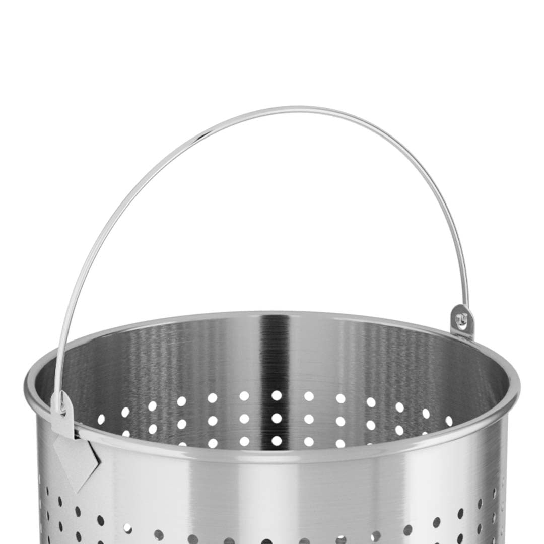 98L 18/10 Stainless Steel Stockpot with Perforated Stock pot Basket Pasta Strainer