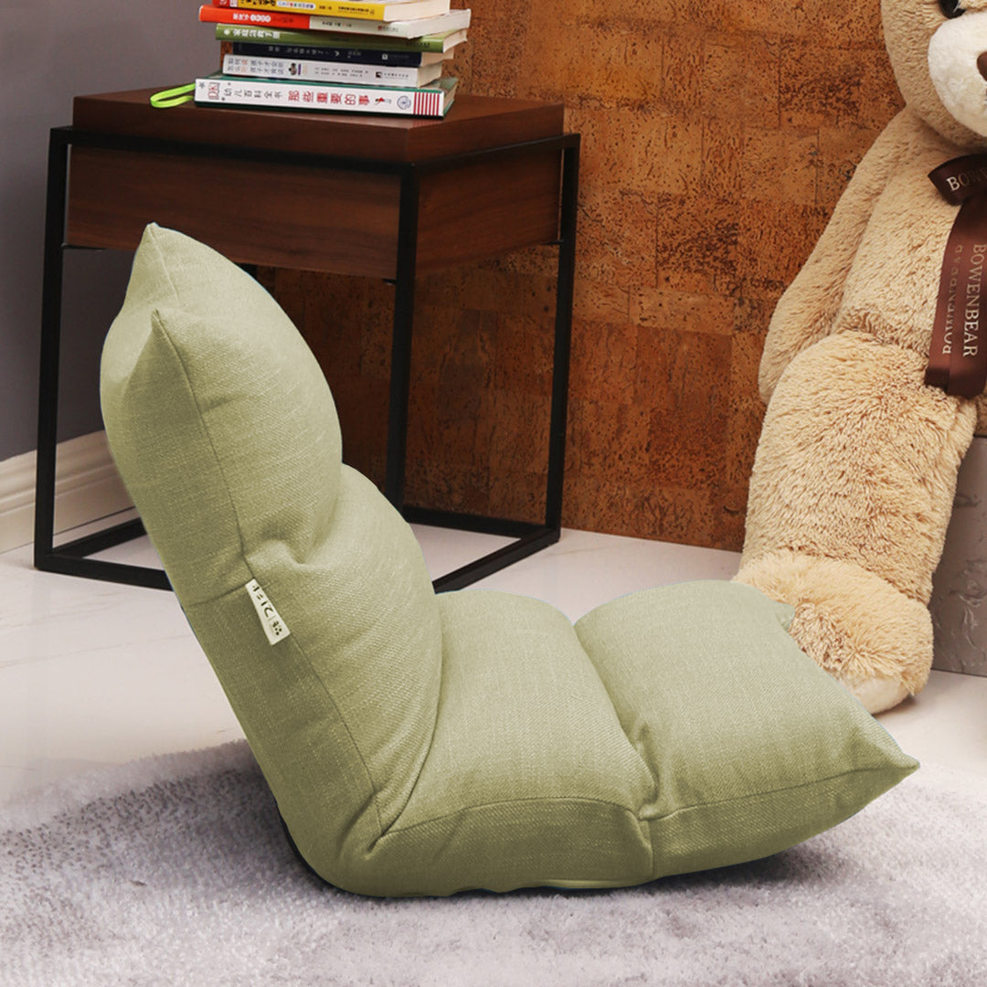 Soga Lounge Floor Recliner Adjustable Lazy Sofa Bed Folding Game Chair Yellow Green