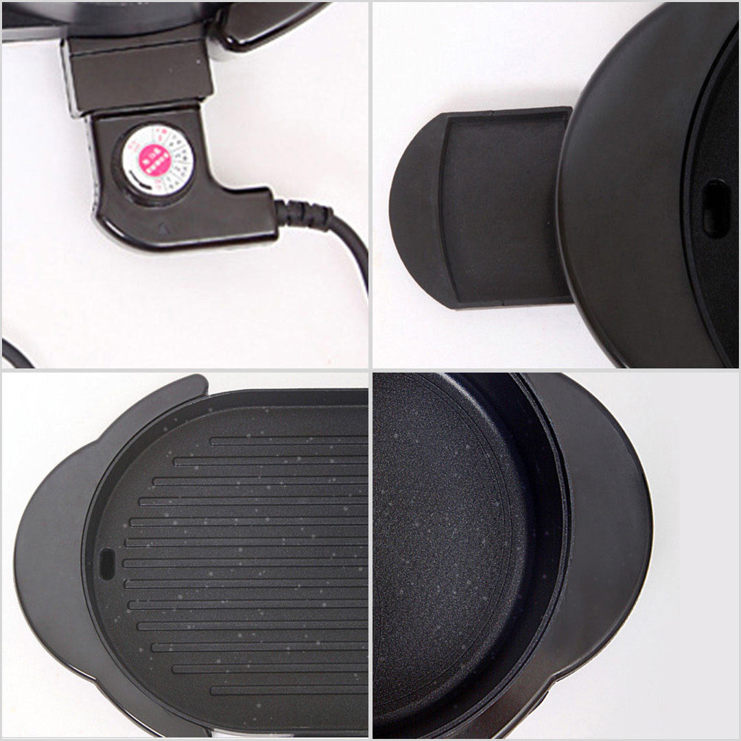 Soga 2 In 1 Electric Non Stick Bbq Teppanyaki Grill Plate Steamboat Hotpot 2 8 Person