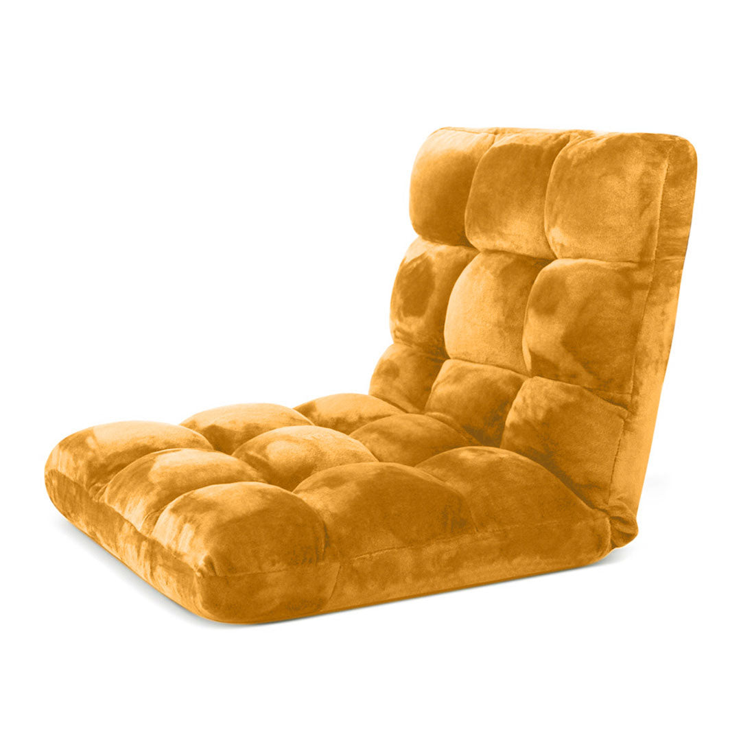 Soga 4 X Floor Recliner Folding Lounge Sofa Futon Couch Folding Chair Cushion Apricot