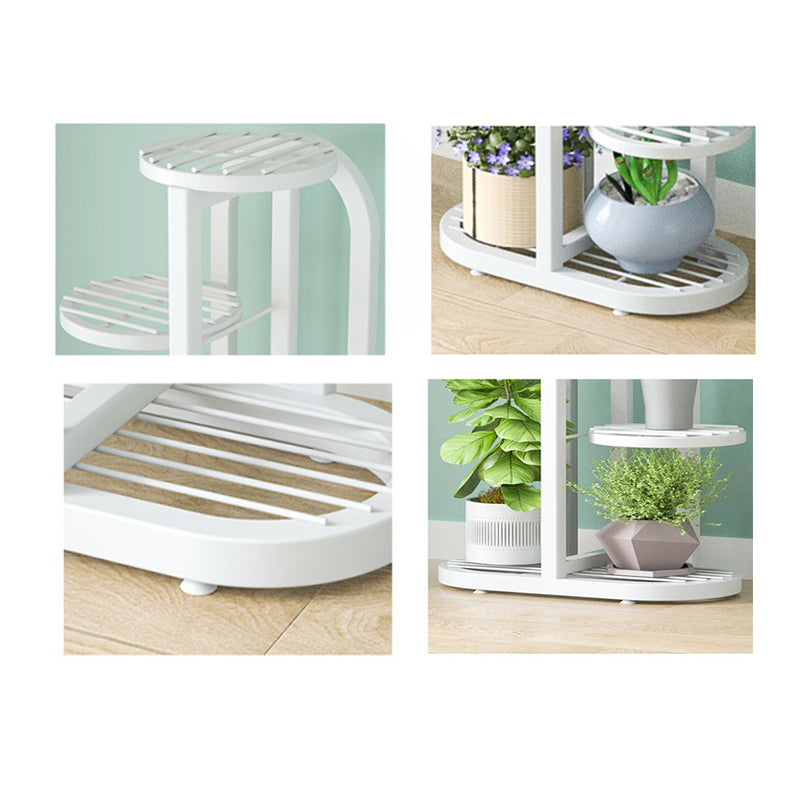 Soga 4 Tier 5 Pots White Round Metal Plant Rack Flowerpot Storage Display Stand Holder Home Garden Decor