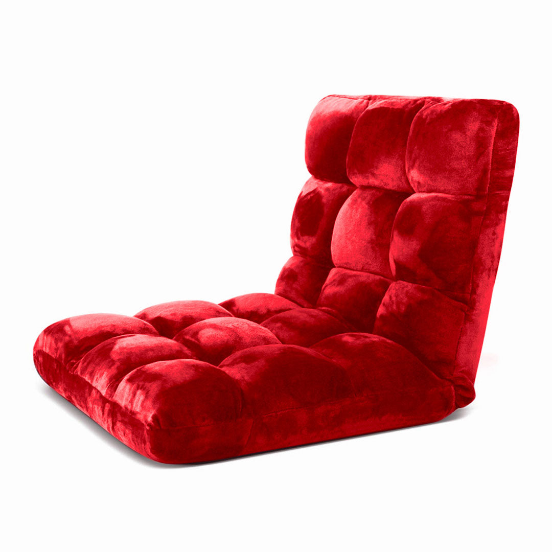 Soga 4 X Floor Recliner Folding Lounge Sofa Futon Couch Folding Chair Cushion Red