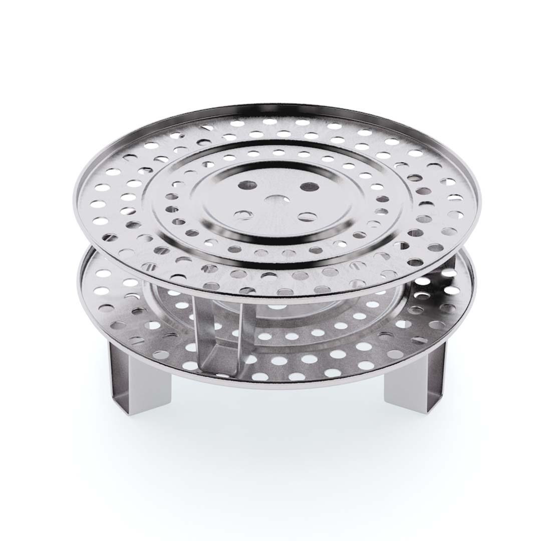 Soga 2 X 39cm Stainless Steel Steamer Insert Stock Pot Steaming Rack Stockpot Tray