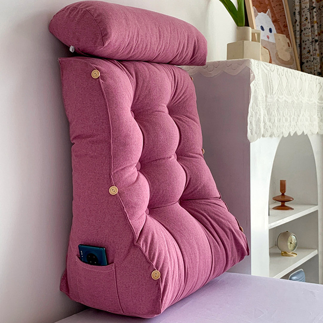 Soga 45cm Magenta Triangular Wedge Lumbar Pillow Headboard Backrest Sofa Bed Cushion Home Decor