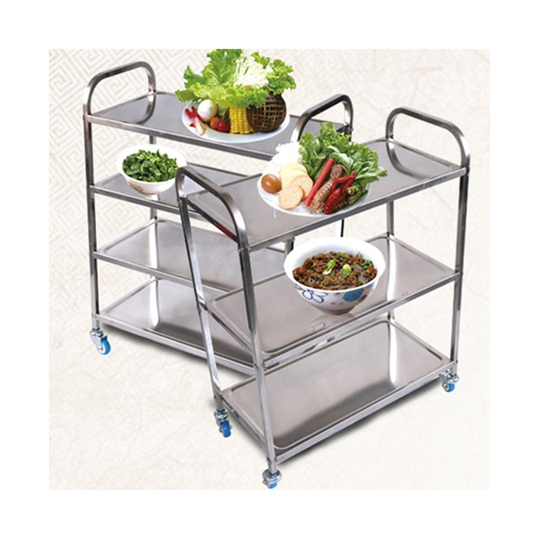 Soga 2 X 4 Tier 950x500x1220 Stainless Steel Kitchen Dining Food Cart Trolley Utility