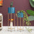 Soga 4 X 2 Layer 65cm Gold Metal Plant Stand With Blue Flower Pot Holder Corner Shelving Rack Indoor Display