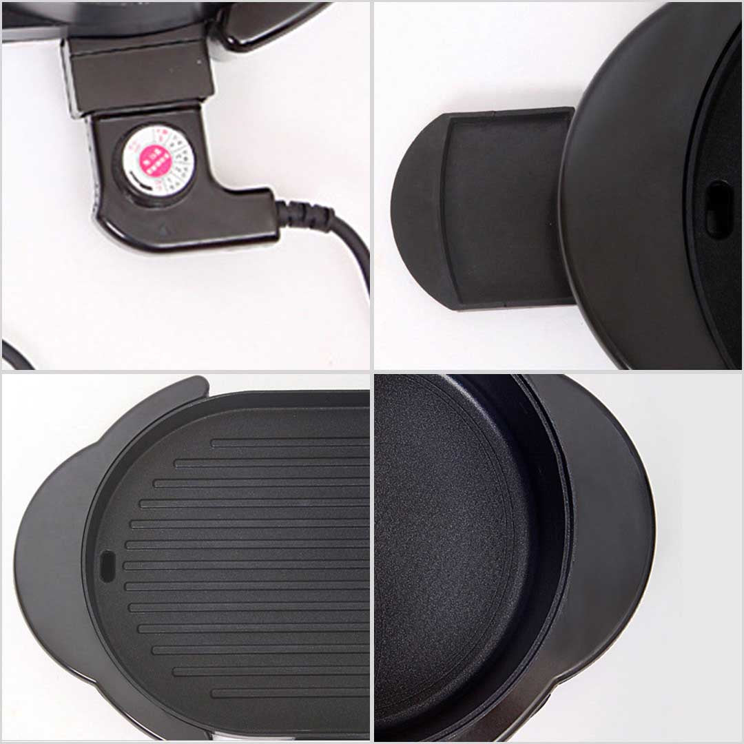 Soga 2 In 1 Electric Non Stick Bbq Teppanyaki Grill Plate Steamboat Hotpot 2 8 Person