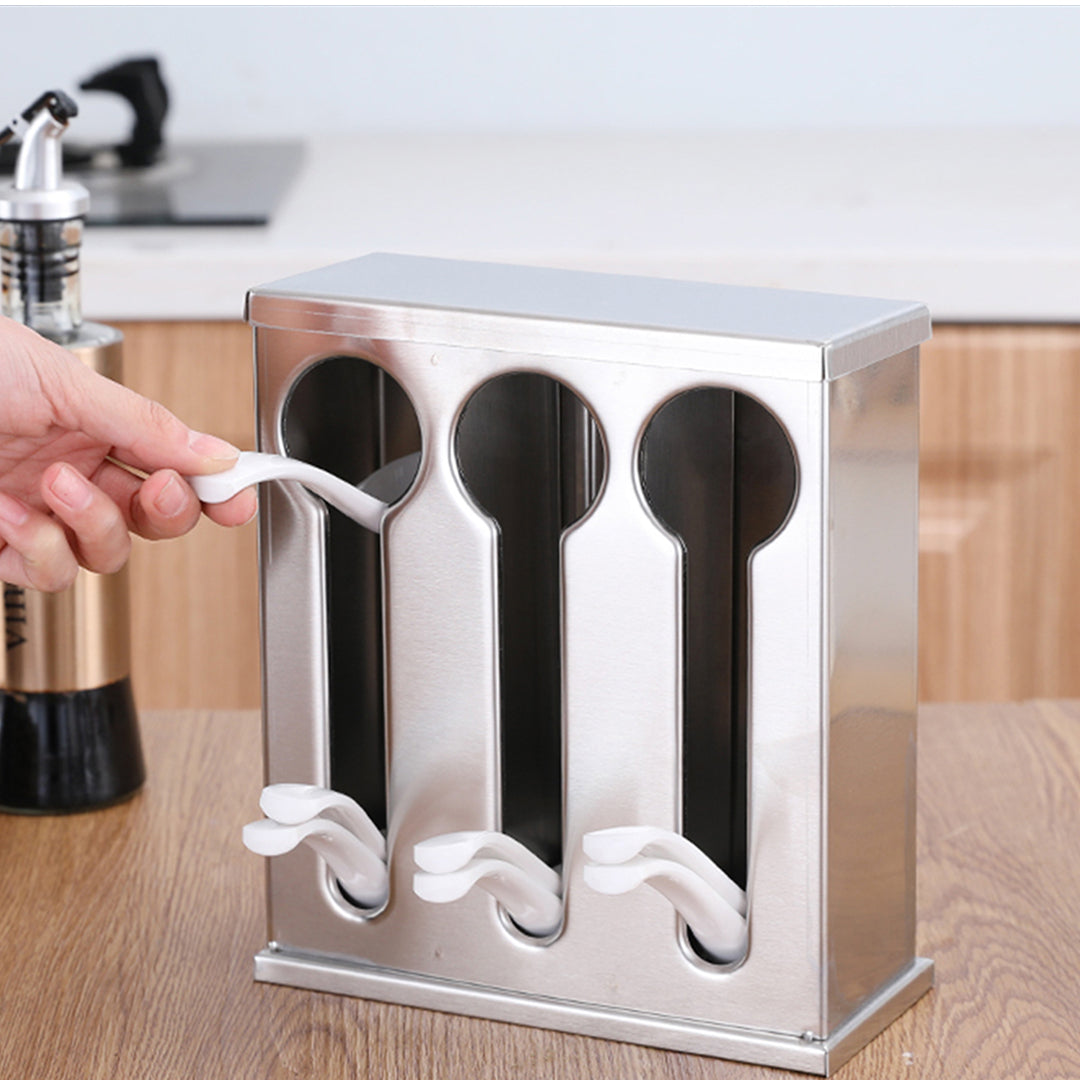 Soga 2 X Stainless Steel Buffet Restaurant Spoon Utensil Holder Storage Rack 3 Holes