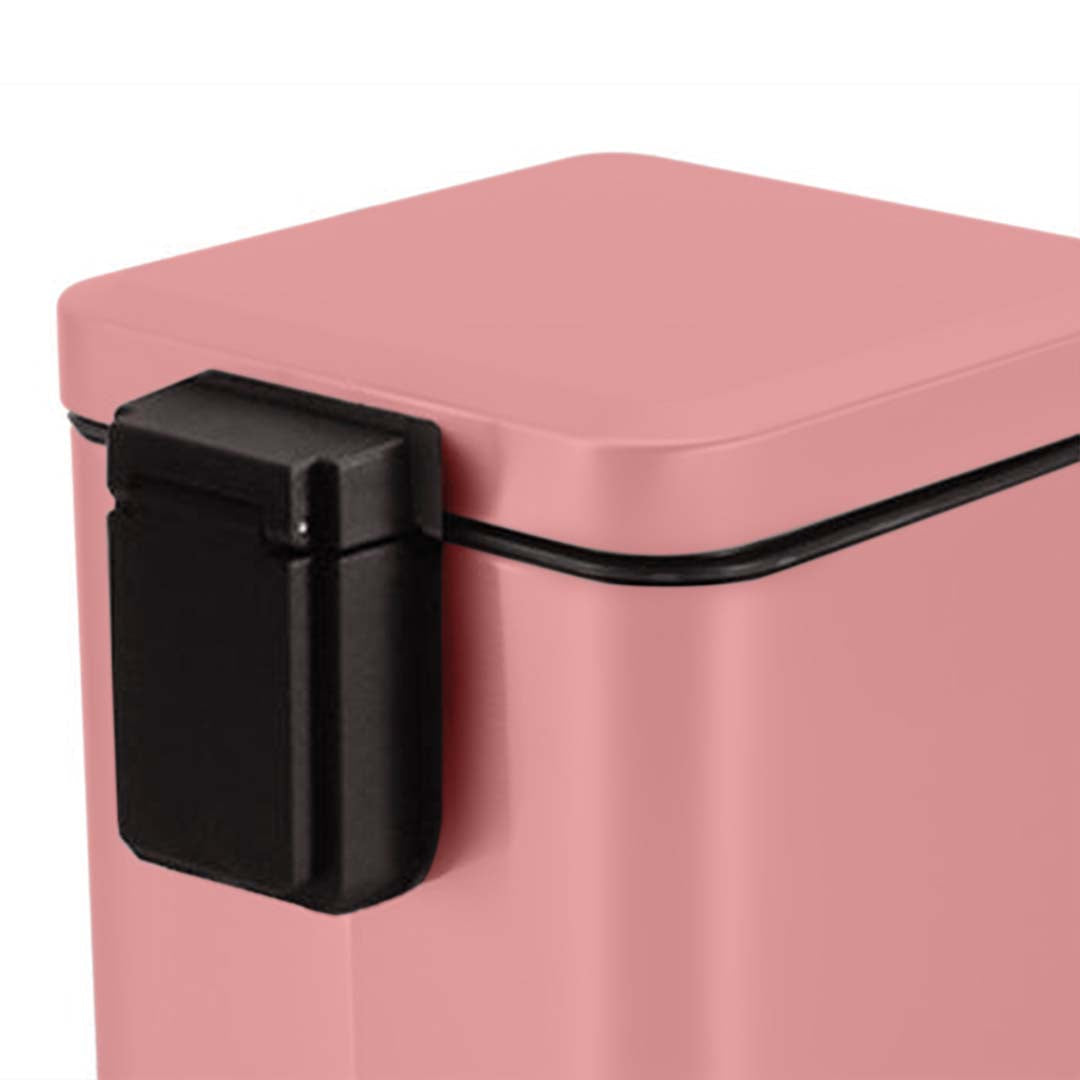 Soga Foot Pedal Stainless Steel Rubbish Recycling Garbage Waste Trash Bin Square 12 L Pink