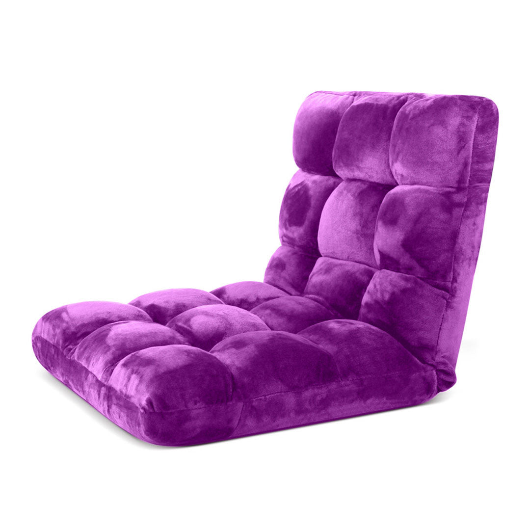 Soga Floor Recliner Folding Lounge Sofa Futon Couch Folding Chair Cushion Purple