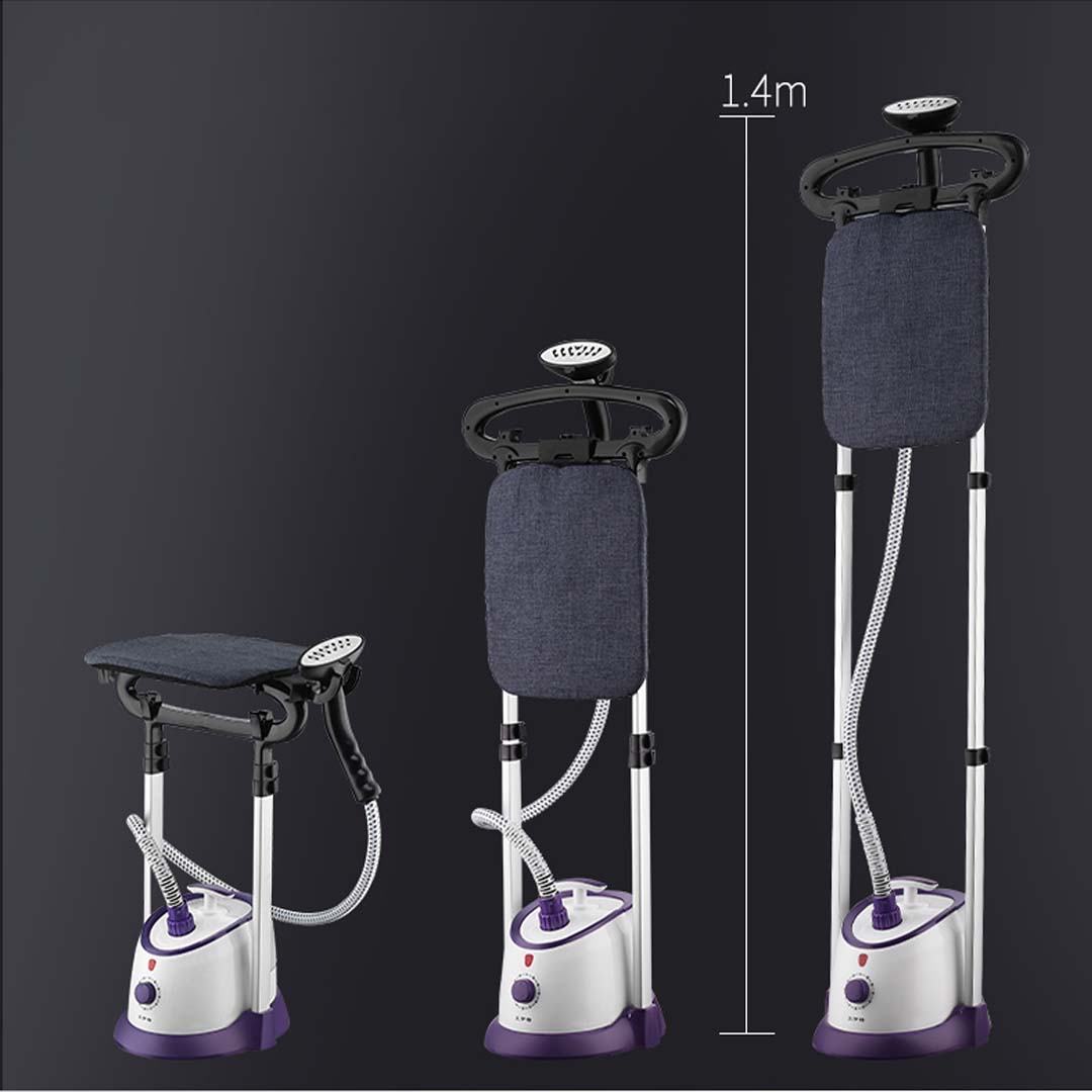 Garment Steamer Vertical Twin Pole Clothes 1700ml 1800w Professional Steaming Kit Purple