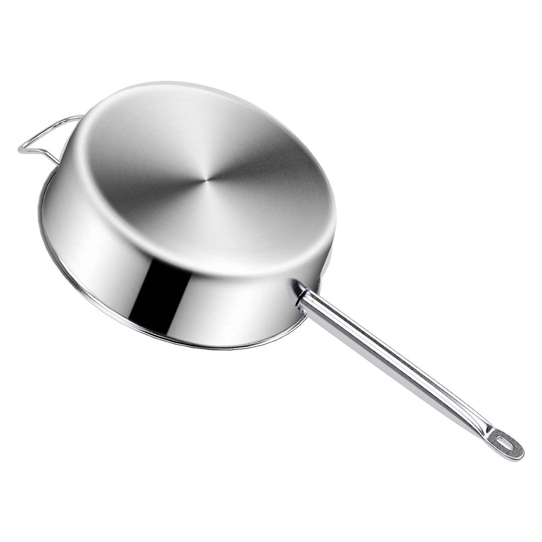 Soga 2 X 28cm Stainless Steel Saucepan Sauce Pan With Glass Lid And Helper Handle Triple Ply Base Cookware