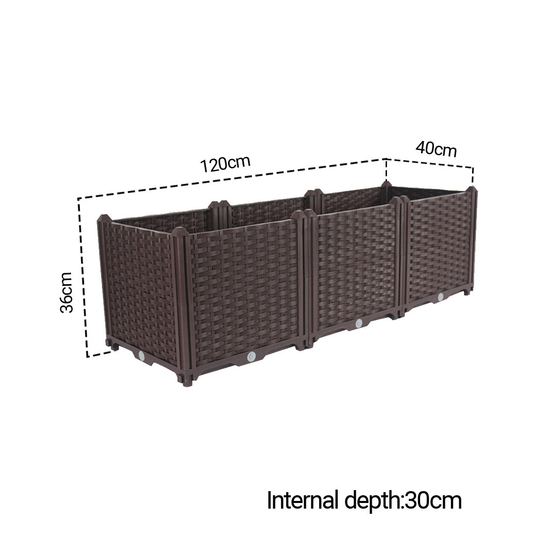 Soga 2 X 120cm Raised Planter Box Vegetable Herb Flower Outdoor Plastic Plants Garden Bed Deepen