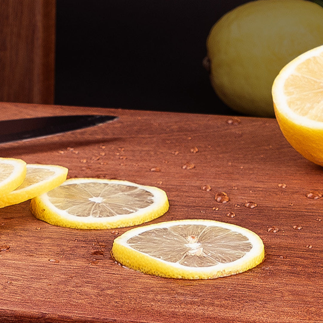 Soga 2 X 26cm Rectangular Wooden Ebony Butcher Block Non Slip Chopping Food Serving Tray Charcuterie Board