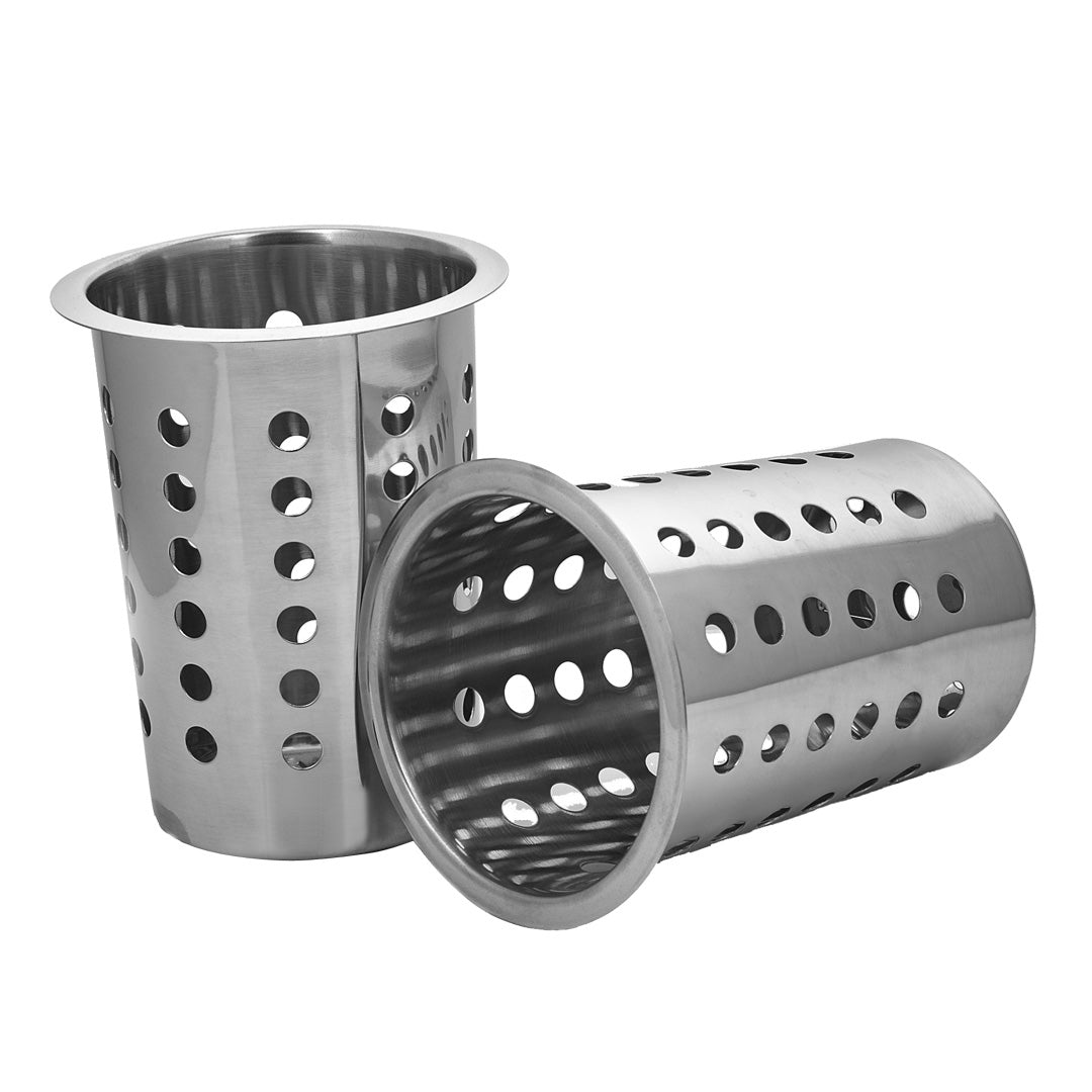 Soga 2 X 18/10 Stainless Steel Commercial Conical Utensils Cutlery Holder With 6 Holes