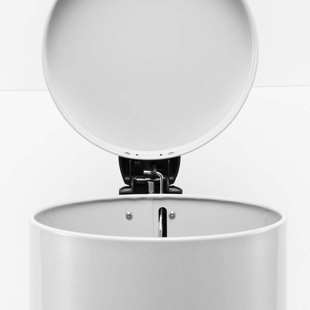Soga Foot Pedal Stainless Steel Rubbish Recycling Garbage Waste Trash Bin Round 12 L White