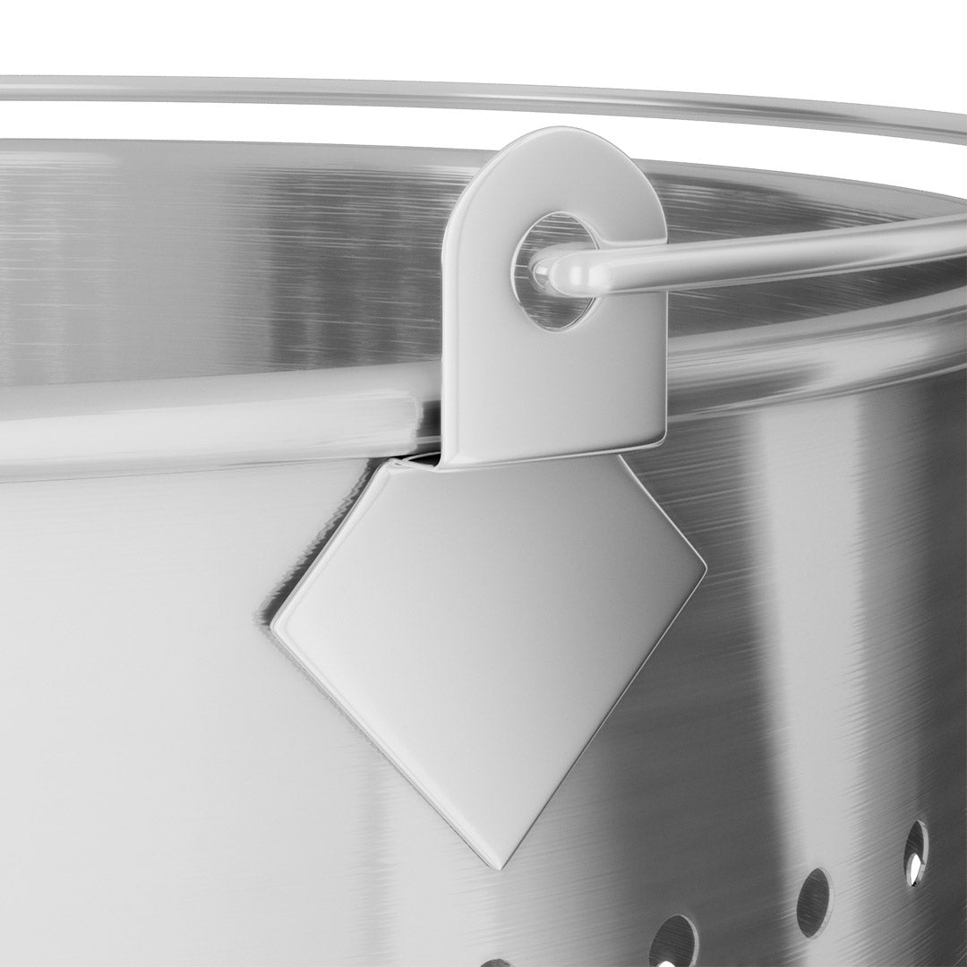 2X 71L 18/10 Stainless Steel Perforated Stockpot Basket Pasta Strainer with Handle