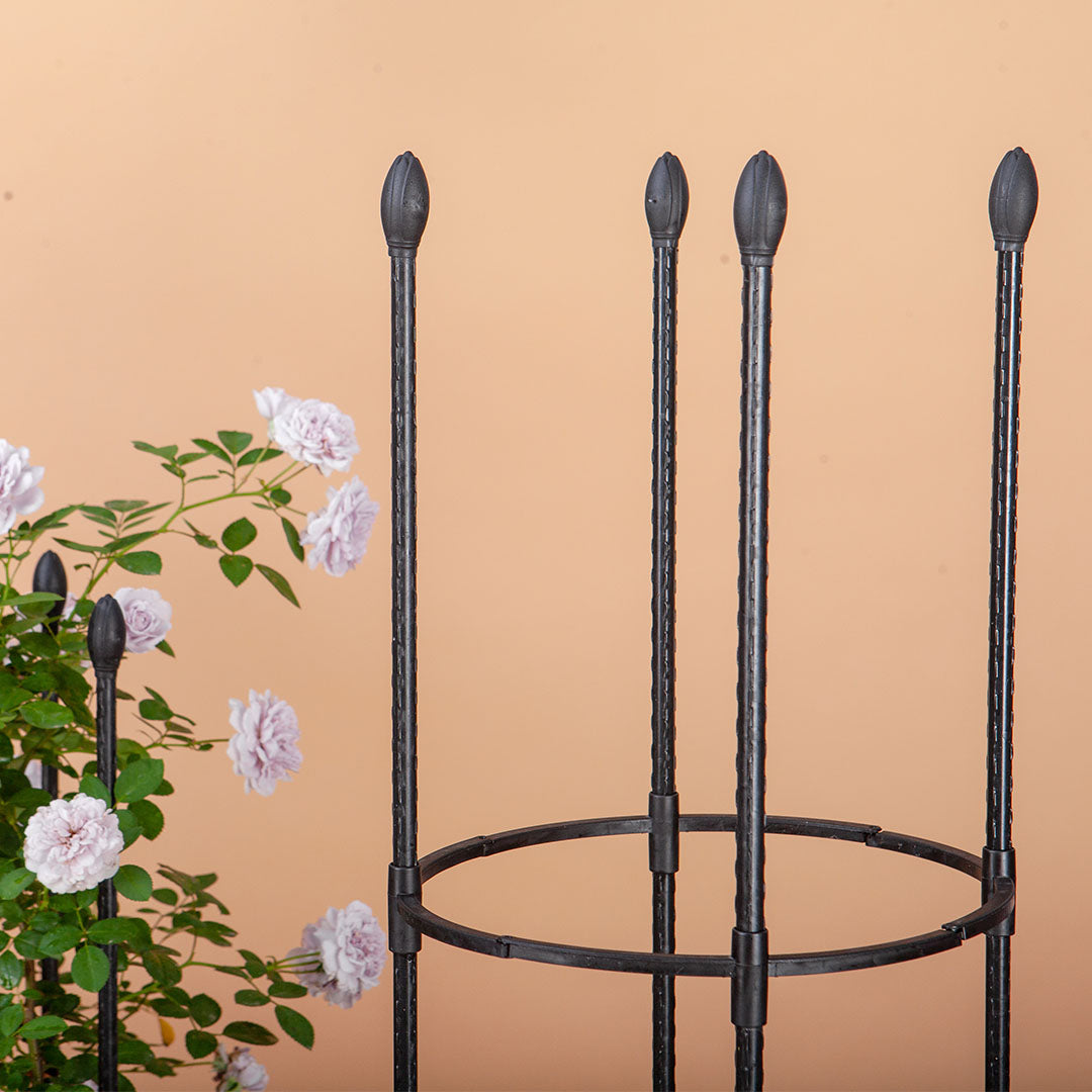 2X 73cm 4-Bar Plant Frame Stand Trellis Vegetable Flower Herbs Outdoor Vine Support Garden Rack with Rings