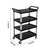 2X 4 Tier Food Trolley Portable Kitchen Cart Multifunctional Big Utility Service with wheels 950x500x1270mm Black