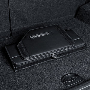 Soga 2 X Leather Car Boot Collapsible Foldable Trunk Cargo Organizer Portable Storage Box With Lock Black Small
