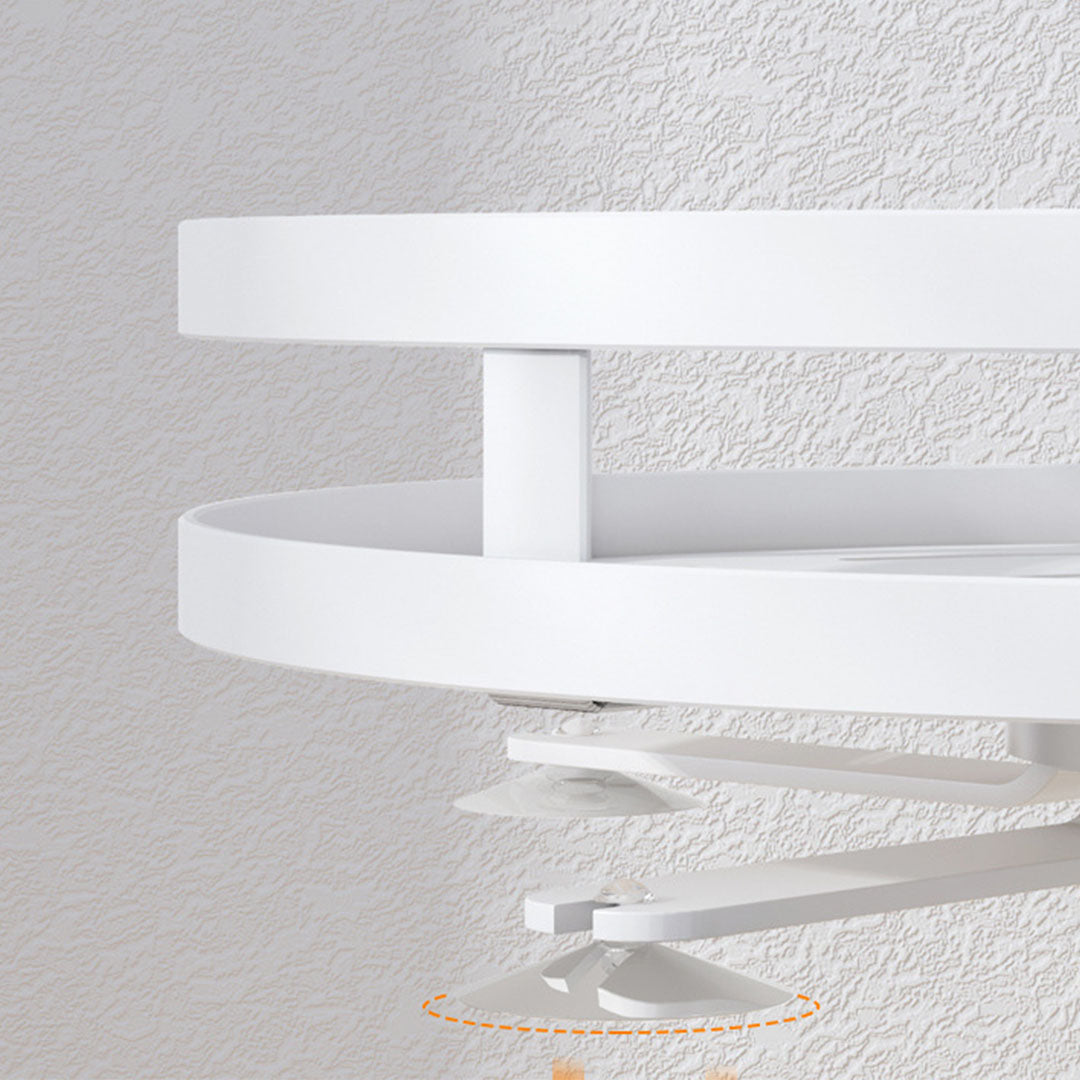 2X 3 Tier Steel White Round Rotating Multi-Function Kitchen Portable Storage Spice Seasoning Kitchen Countertop Organiser Shelf