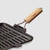 Soga 28cm Ribbed Cast Iron Square Steak Frying Grill Skillet Pan With Folding Wooden Handle